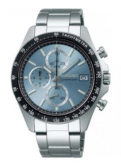 Seiko ساعة Spirit Chronograph للرجال بمينا زرقاء وستانلس ستيل SBTR029 
