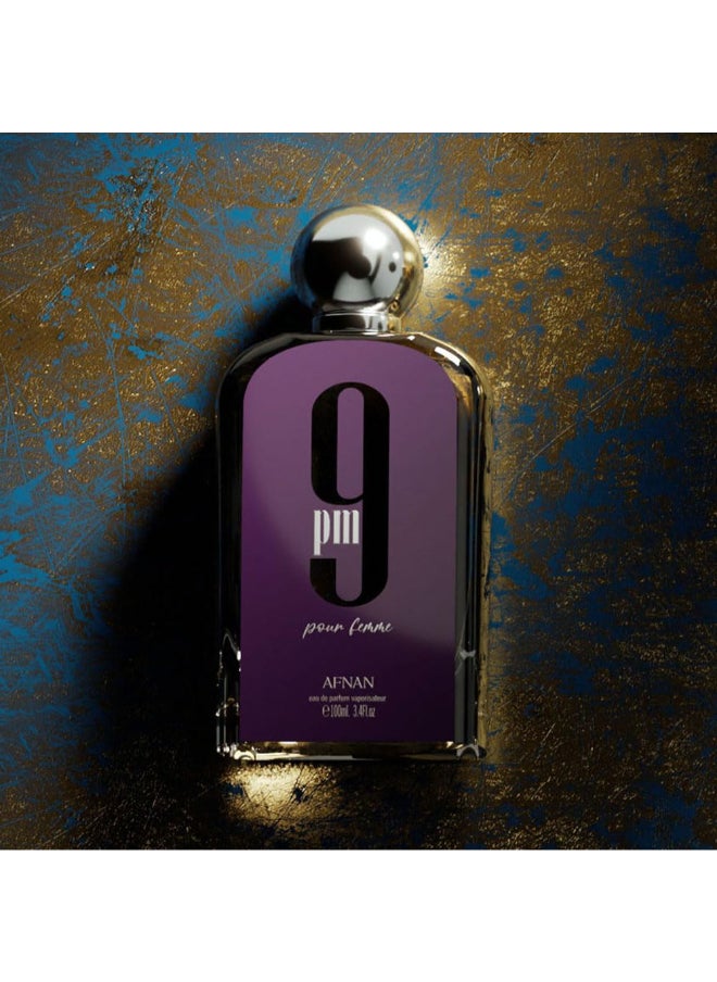 Afnan 9 PM Pour Femme Eau De Parfum for Women, 100 ML  - Image 5