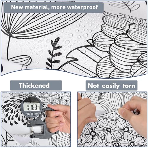 MelunMer Black and White Peel and Stick Wallpaper for Bathroom Boho Vintage Floral Leaf Contact Paper for Cabinets and Drawers Laundry Room Wallpaper Stick and Peel,Removable,Waterproof 78.8inL17.3inW - Image 3