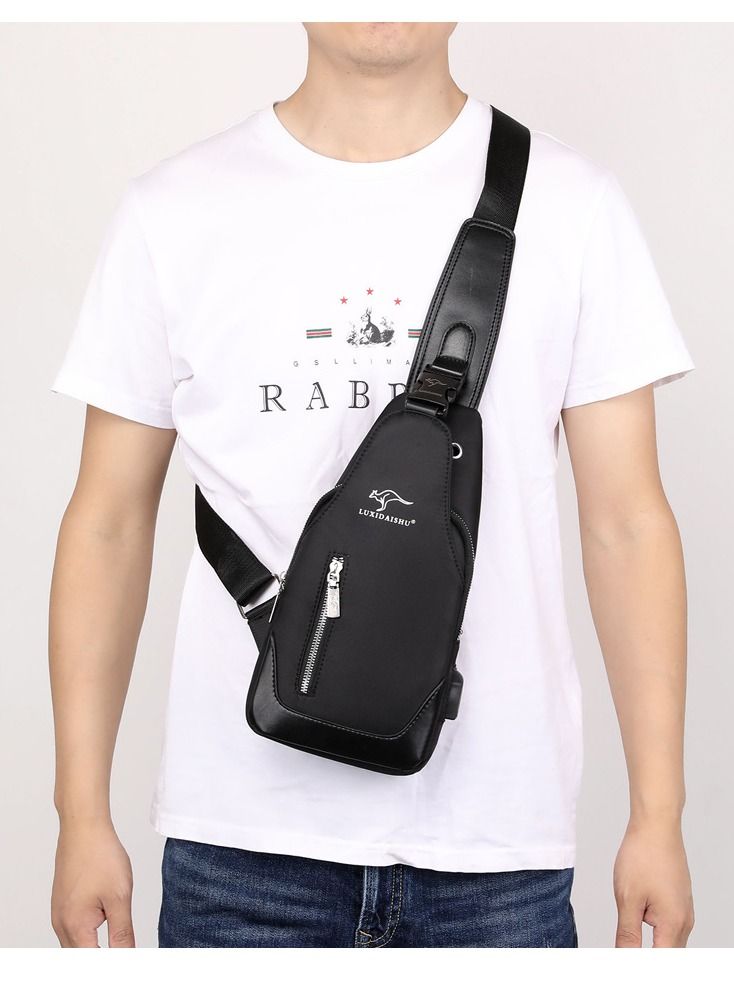 DubaiGallery Anti Theft Sling Bag, USB Charging Sport Sling Anti-Theft Shoulder Bag, Waterproof Chest Bag Motorcycle Bag Usb Charging Messenger Sling Shoulder Bags - Image 2