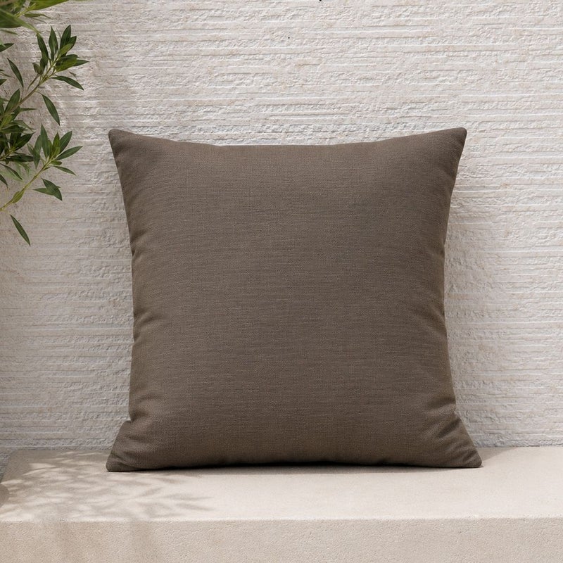 DANUBE HOME Toss Pillow With Zipper Without Piping 45X45Cm - Colormix Cocoa, Refined Zippered Toss Pillow, 100% Polyester, For Garden Seating And Balcony Corners - Image 1