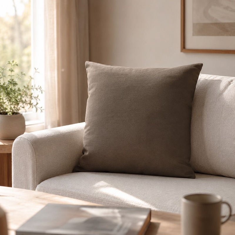 DANUBE HOME Toss Pillow With Zipper Without Piping 45X45Cm - Colormix Cocoa, Refined Zippered Toss Pillow, 100% Polyester, For Garden Seating And Balcony Corners - Image 5