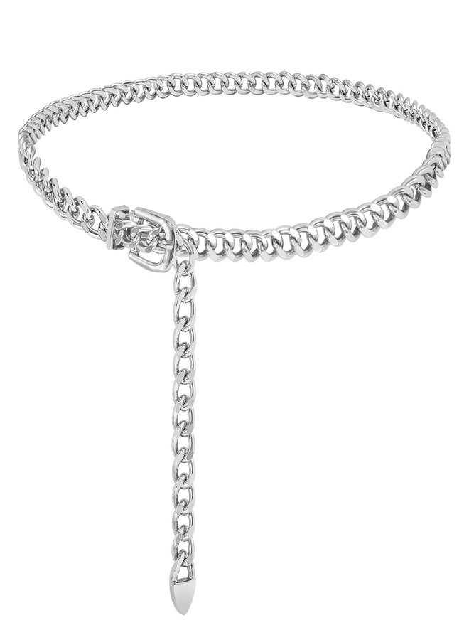 WHIPPY Waist Chain Belt Women Ladies Adjustable Body Waist Link Belts for Jeans Dresses, B-silver Tone-chain, M: Fit for Waist up to 35 Inches - Image 1