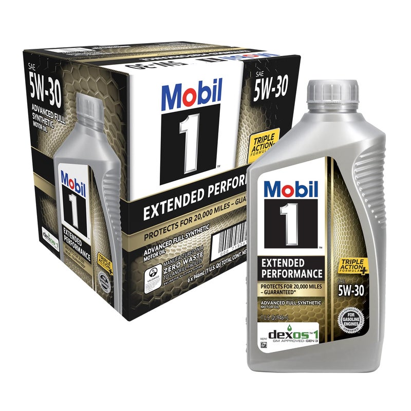 Mobil زيت محرك موبيل 1 للأداء الممتد بالكامل 5W-30، عبوة 6 من 1 لتر - Image 1