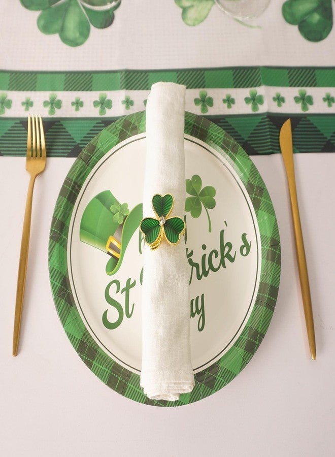 Utalek St. Patrick’s Day Napkin Rings Set of 6 Green Clover Napkin Rings Napkin Holder Rings Metal Shamrock Napkin Rings for Saint Patty's Day Dining Party Banquet Table Decoration - Image 4