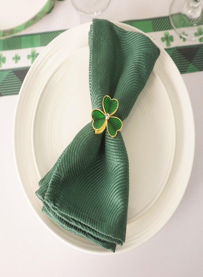 Utalek St. Patrick’s Day Napkin Rings Set of 6 Green Clover Napkin Rings Napkin Holder Rings Metal Shamrock Napkin Rings for Saint Patty's Day Dining Party Banquet Table Decoration - Image 5