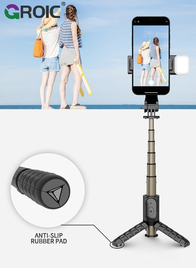 GROIC Selfie Stick Tripod, Aluminum Alloy for Cellphone Black Single Bracket Portable Automatic Rotation with Remote Control Taking Family Photos - Image 5