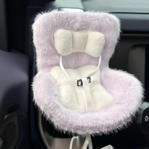 SwiftServ Doll Car Seat for 38 inch Figures Fits Character Plushes Blind Box Dolls Vinyl Collectibles Includes Air Vent Clip Desktop Stand Cute Car Ornament for Collectors Purple - Image 1
