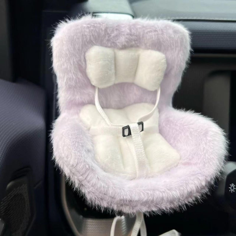 SwiftServ Doll Car Seat for 38 inch Figures Fits Character Plushes Blind Box Dolls Vinyl Collectibles Includes Air Vent Clip Desktop Stand Cute Car Ornament for Collectors Purple - Image 2