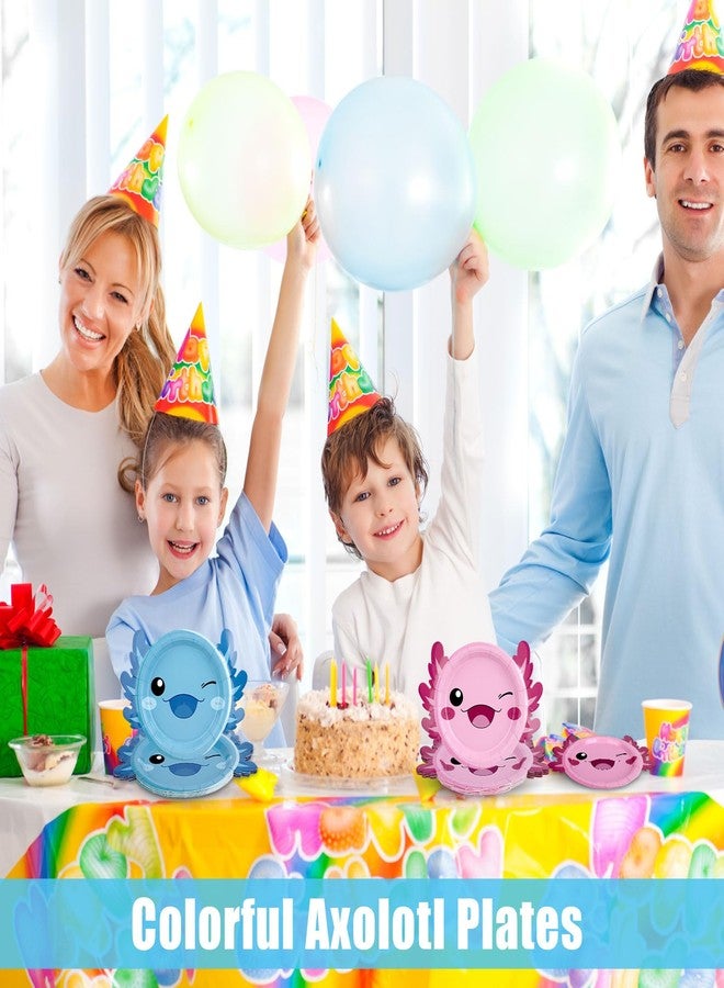 مجموعة سبلوزيا المكونة من 60 قطعة من زينة عيد ميلاد الأكسولوتل، هدايا حفلات الأكسولوتل، أطباق ورقية للاستخدام مرة واحدة مقاس 7 بوصات، شوك بستة ألوان، حيوانات زاحفة كرتونية، ديكور لحفلات استقبال المولود، هدايا عيد ميلاد للنساء والرجال - Image 4