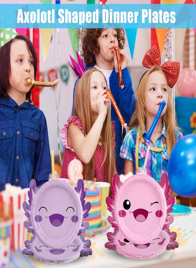 مجموعة سبلوزيا المكونة من 60 قطعة من زينة عيد ميلاد الأكسولوتل، هدايا حفلات الأكسولوتل، أطباق ورقية للاستخدام مرة واحدة مقاس 7 بوصات، شوك بستة ألوان، حيوانات زاحفة كرتونية، ديكور لحفلات استقبال المولود، هدايا عيد ميلاد للنساء والرجال - Image 5