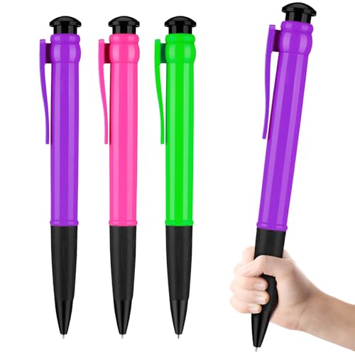 lyforx Jumbo Pens 11.3'' For Birthday Party Favors, Funny Party Favors Huge pens, Giant Pens Gag Gifts 3pcs Purle Green Pink - Image 1