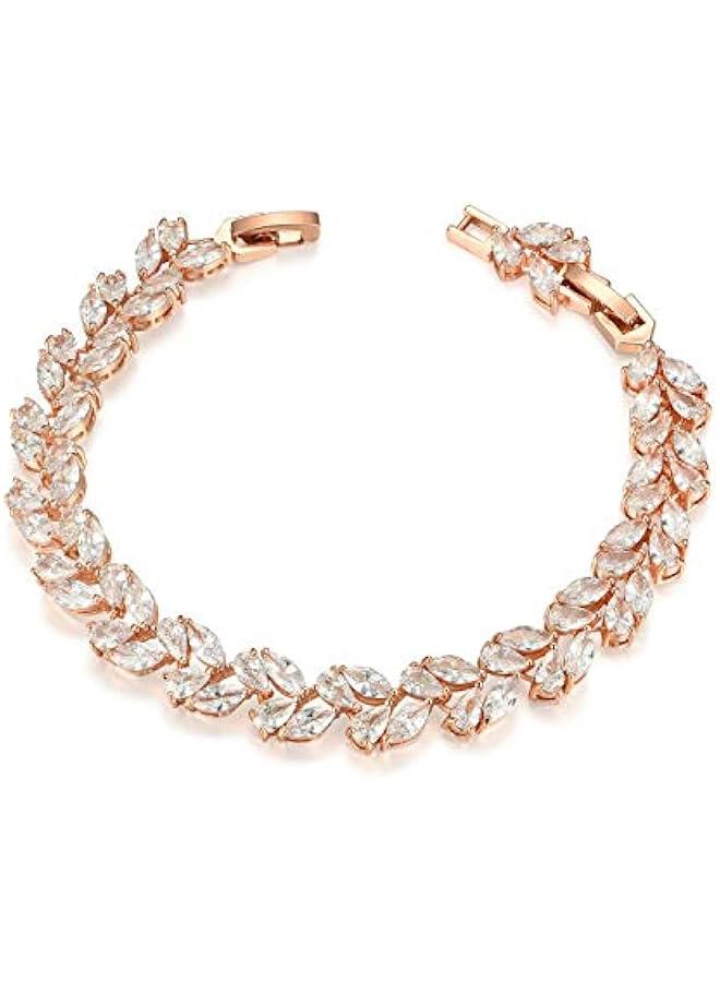 Wedding Bridal Bracelet for Brides, Cubic Zirconia Classic Tennis Bracelet for Women Jewelry Gift - Image 1