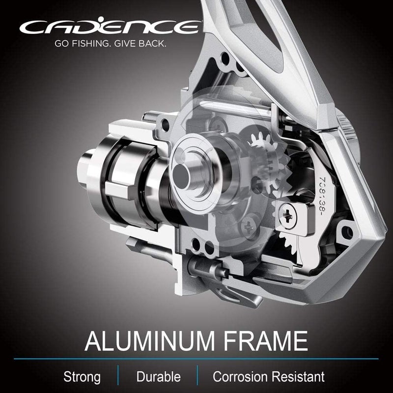Cadence CS7 Aluminum Spinning Reel - 10 Bearings, 29LBs Max Drag, 6.2:1 Gear Ratio for Saltwater or Freshwater - Image 4