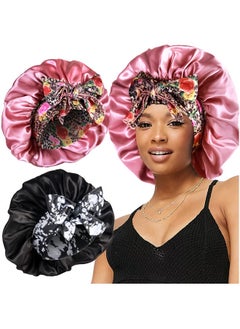 2Pcs Large Silky Bonnets With Tie Band Braid Bonnet, Satin Bonnet For Sleeping Curly Hair, A - pzsku/ZDF151530D2E5CC08CBAEZ/45/_/1735214502/b26d2fdb-58e1-4d23-a573-b06db9f2c234