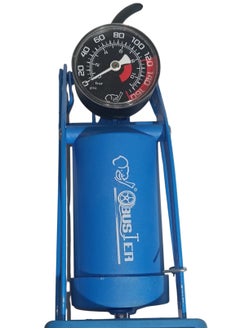 Buster 100PSI 7bar Multi-Purpose Single Foot Pump - Blue  - Image 2