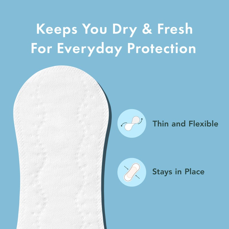 Rael Panty Liners for Women, Organic Cotton Cover - Daily Pantiliners, Light Absorbency, Unscented, Chlorine Free (Micro Thin, 280 Count) - Image 2