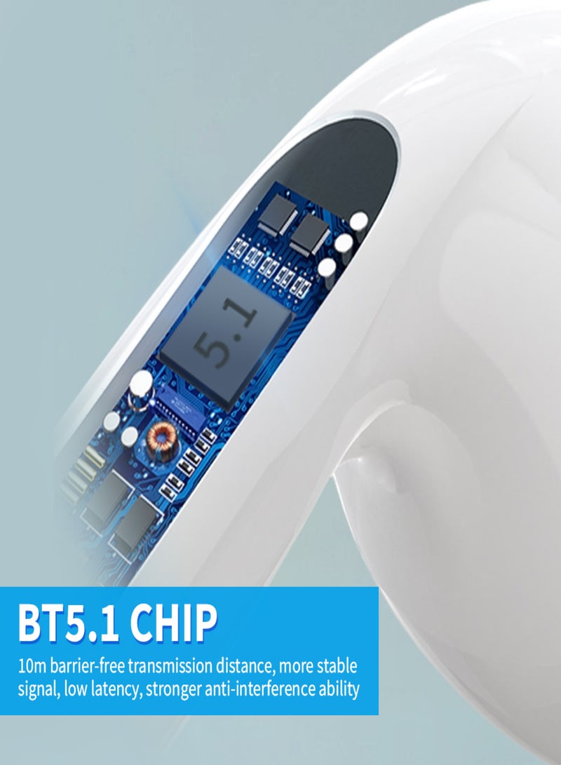 aigo T18 True Wireless BT Headphones Semi-in-ear Sports Earbuds BT5.1 Chip 13mm Moving Coil Unit Intelligent Touch Control White - Image 3