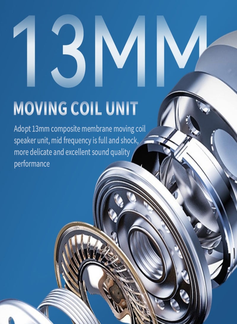 aigo T18 True Wireless BT Headphones Semi-in-ear Sports Earbuds BT5.1 Chip 13mm Moving Coil Unit Intelligent Touch Control White - Image 4