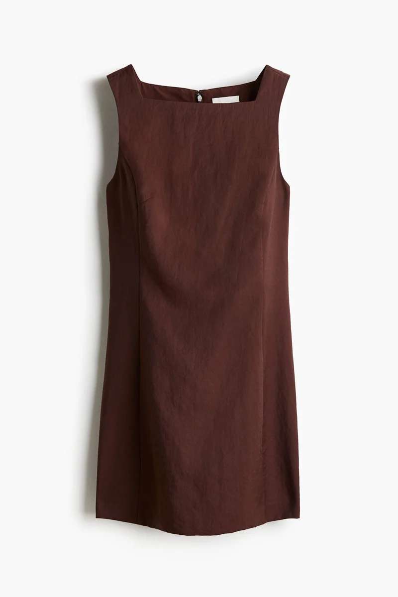 H&M Square-neck twill dress