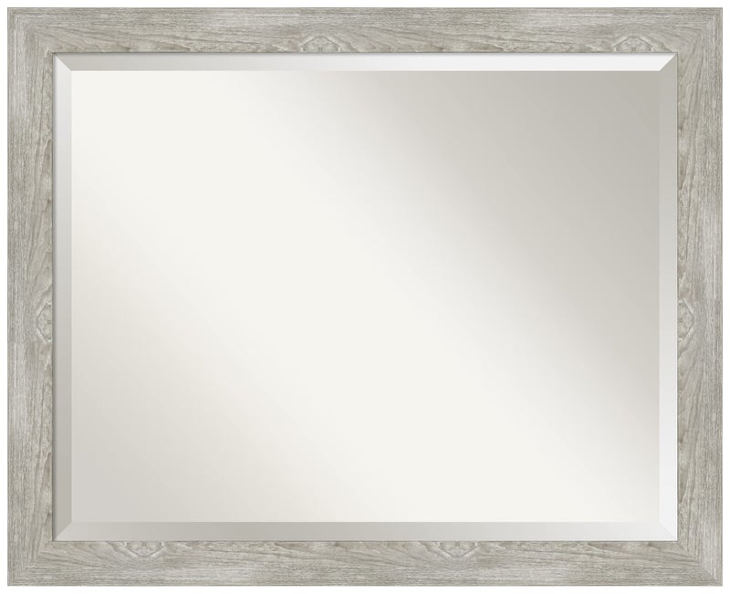 Amanti Art Amanti Art Grey Bathroom Mirror for Over Sink 26x32 Dove Greywash Narrow Rectangle Vanity Mirror Large Country Rustic Frame Hangs Horizonally and Vertically Bathroom Wall Decor Beveled Edge 