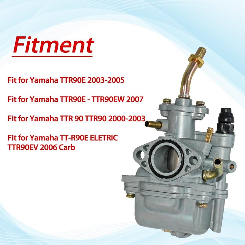 JDLLONG Carburetor for Yamaha TTR 90 (2000-2007) with Air Filter & Valve Petcock - Image 4