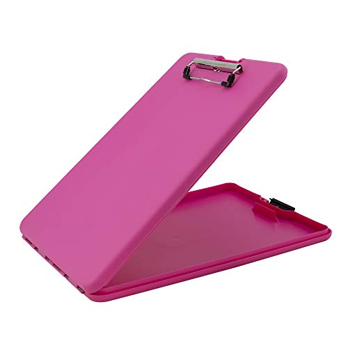 Saunders Pink SlimMate Plastic Storage Clipboard with Low Profile Clip - Portable Mobile Organizer for Home, Office, and Business Use (00835) - Image 1