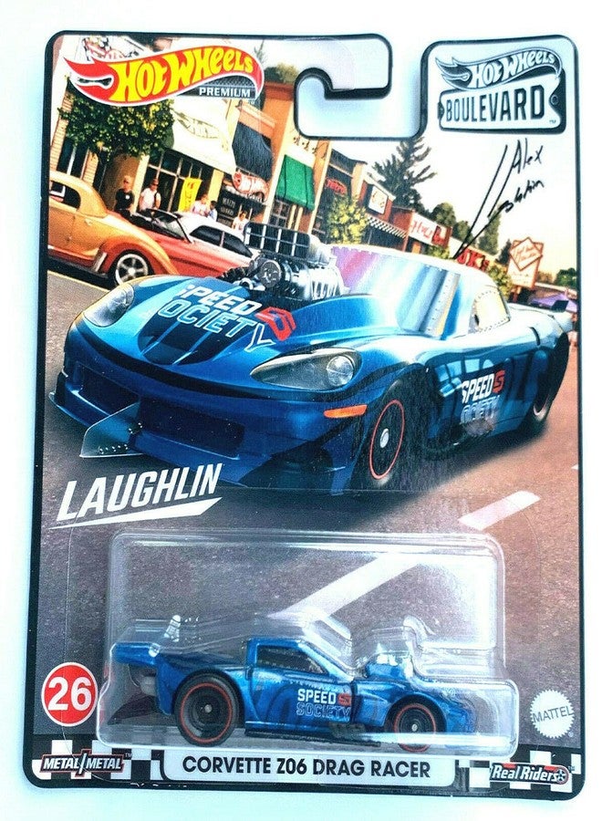 die cast Hotwheels Boulevard Corvette Z06 Drag Racer [Blue] - Premium 1:64 Scale - Image 1