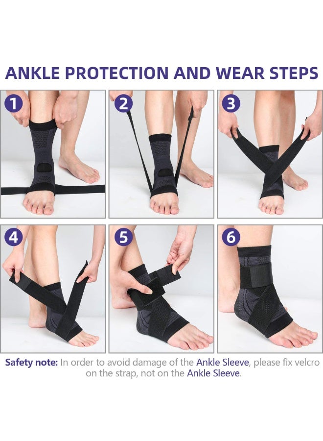 FDTY 2Pcs  Ankle Braces, Adjustable Compression Ankle Support Men & Women, for Achilles Tendon Support & Plantar Fasciitis, Stabilize Ankle Brace-Eases Ankle Joint uncomfortable & Sprained Ankle - Image 5