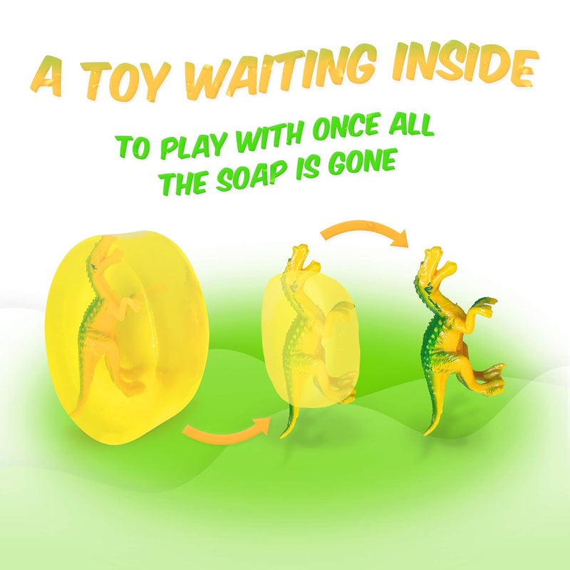 Relaxcation 1 Soap Bar For Kids with DINO Toy Inside Natural Fresh LEMON Kids Soap Clear Glycerin Safe For Skin For Hand Face and Body Wash Handmade in USA Glycerin Clear - Image 5