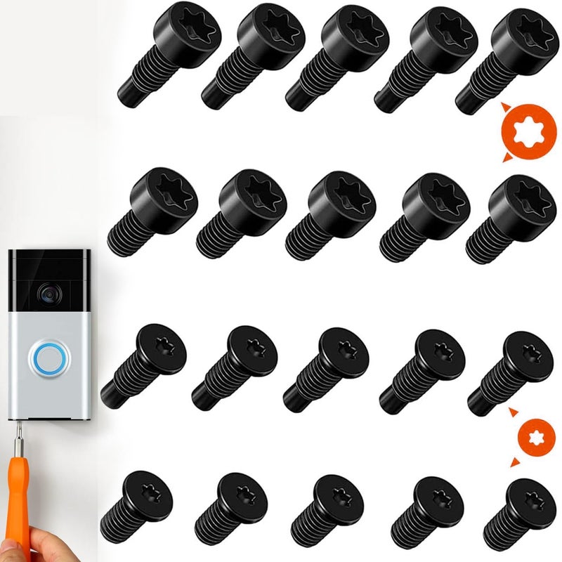 HAO HELPER Video Doorbell Screws,Video Doorbell Replacement Screws- Fits All Video Doorbell Models (4Set /20pcs) (Black) - Image 1