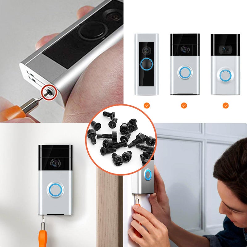 HAO HELPER Video Doorbell Screws,Video Doorbell Replacement Screws- Fits All Video Doorbell Models (4Set /20pcs) (Black) - Image 2