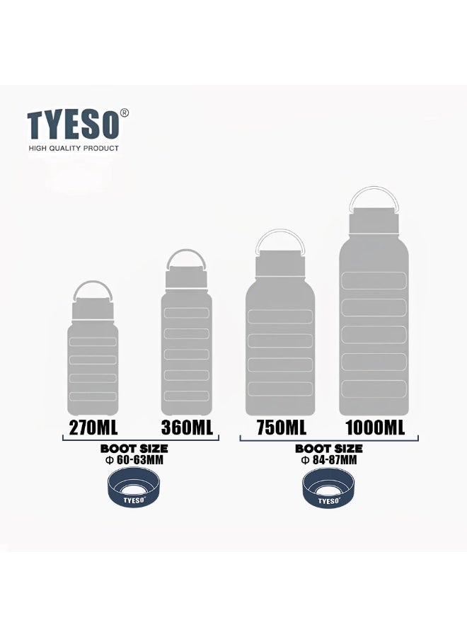 TYESO Ascent Vacuum Insulated Stainless Steel Water Bottle 270ml Double Wall Thermal Flask with Leakproof Lid & Foldable Handle, Keeps Hot and Cold for Hours, BPA Free Reusable Drinking Bottle for Travel, Office, Gym and Outdoor Use - Image 2
