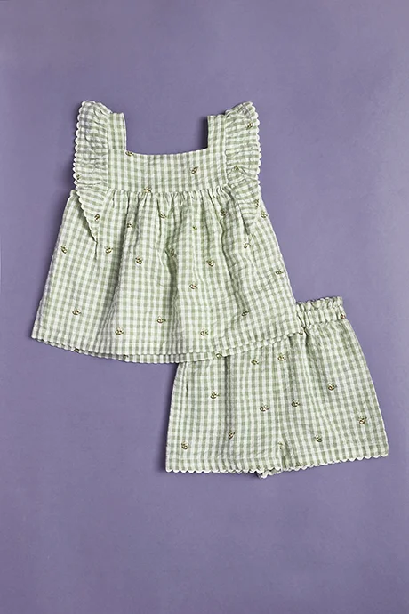 أر أند بي Checked Shorts Co-Ord Set