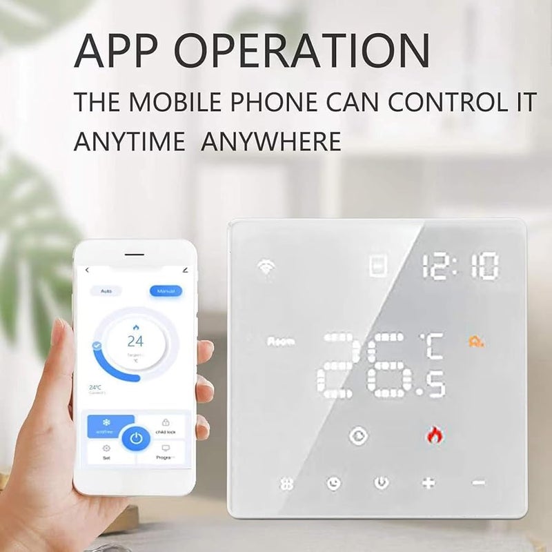 منظم الحرارة الذكي القابل للبرمجة مفتاح لمسي لتسخين الأرضيات الكهربائي 16 أمبير - Image 4