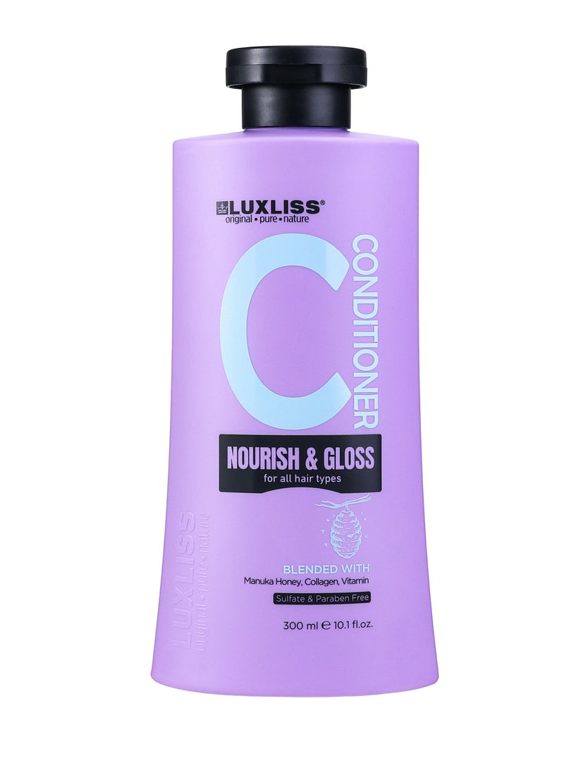 Luxliss Nourish & Gloss For All Hair Types Conditioner 300ML  - Image 1