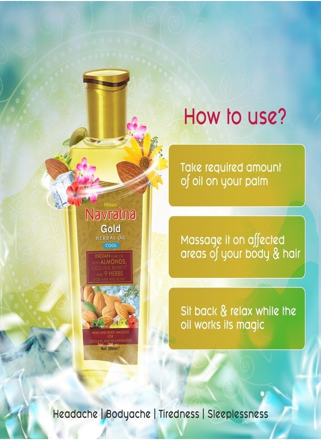 Navratna Himani Navratna Gold Herbal Oil Cool - 300ML  - Image 5