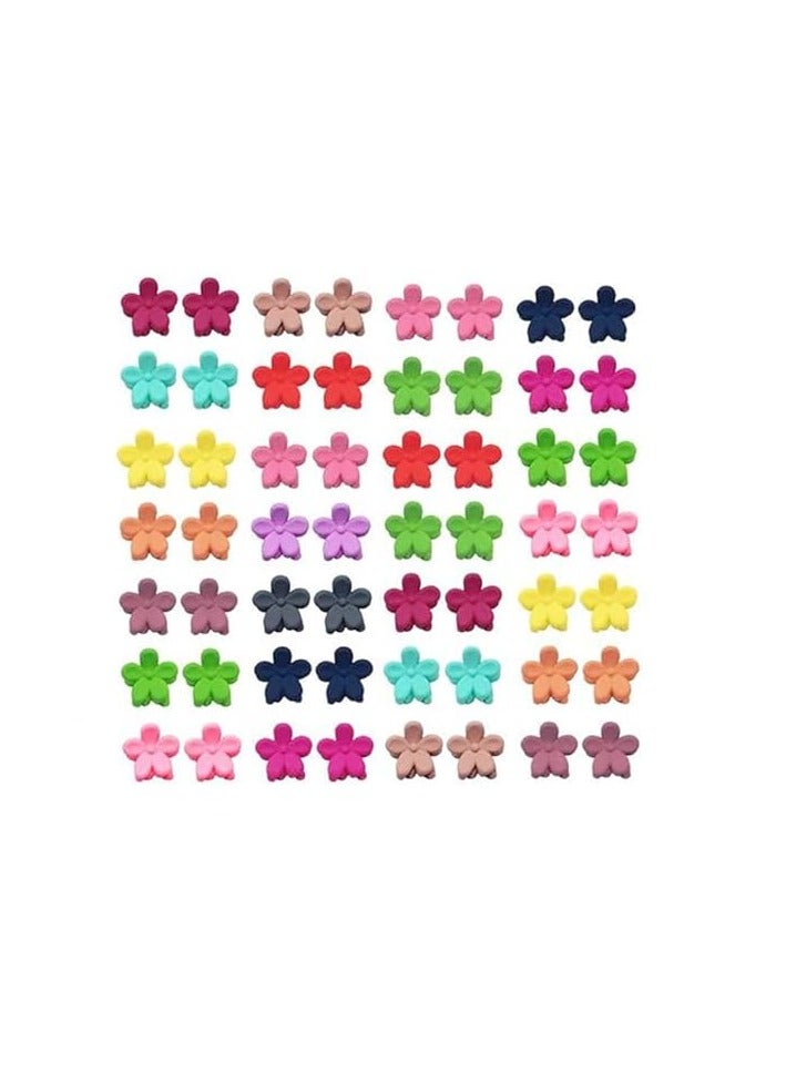 KASTWAVE 60Pcs Baby Girl Mini Hair Claw Clips Flower Hair Bangs Pin Baby Girl Hair Accessories Clips Color Clip
