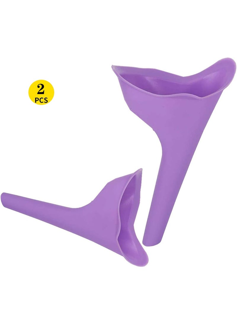 صن سباير 2 عبوة جهاز التبول الأنثوي ، المبولة الخارجية المصنوعة من السيليكون المحمول ، كوب بول قمع بلاستيكي للإناث ، مناسب للنساء يقف قمع أنثى قابل لإعادة الاستخدام ، التخييم ، في الهواء الطلق ، السفر ، الحدث - Image 1