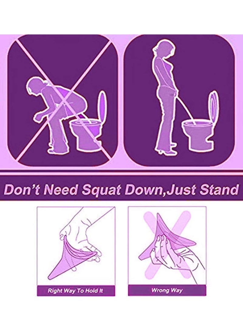 صن سباير 2 عبوة جهاز التبول الأنثوي ، المبولة الخارجية المصنوعة من السيليكون المحمول ، كوب بول قمع بلاستيكي للإناث ، مناسب للنساء يقف قمع أنثى قابل لإعادة الاستخدام ، التخييم ، في الهواء الطلق ، السفر ، الحدث - Image 4