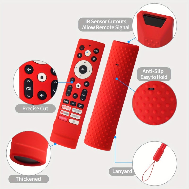 Luminous Blue Silicone Protective Case for Hisense Voice Remote Control ERF3A90 Compatible with U7G U8 U9G 4K ULED Series Shockproof Wear Resistant Cover with Lanyard - Image 5