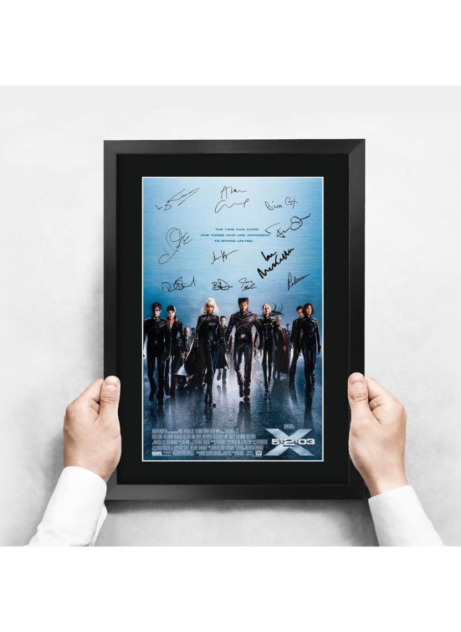 HWC Trading HWC Trading X-Men 2 Hugh Jackman, Patrick Stewart 16 x 12 inch Framed Gifts Printed Poster Signed Autograph Picture for Movie Memorabilia Fans - 16" x 12" Framed  - Image 3