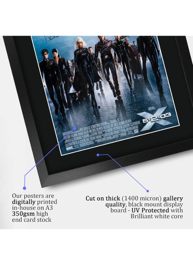 HWC Trading HWC Trading X-Men 2 Hugh Jackman, Patrick Stewart 16 x 12 inch Framed Gifts Printed Poster Signed Autograph Picture for Movie Memorabilia Fans - 16" x 12" Framed  - Image 4
