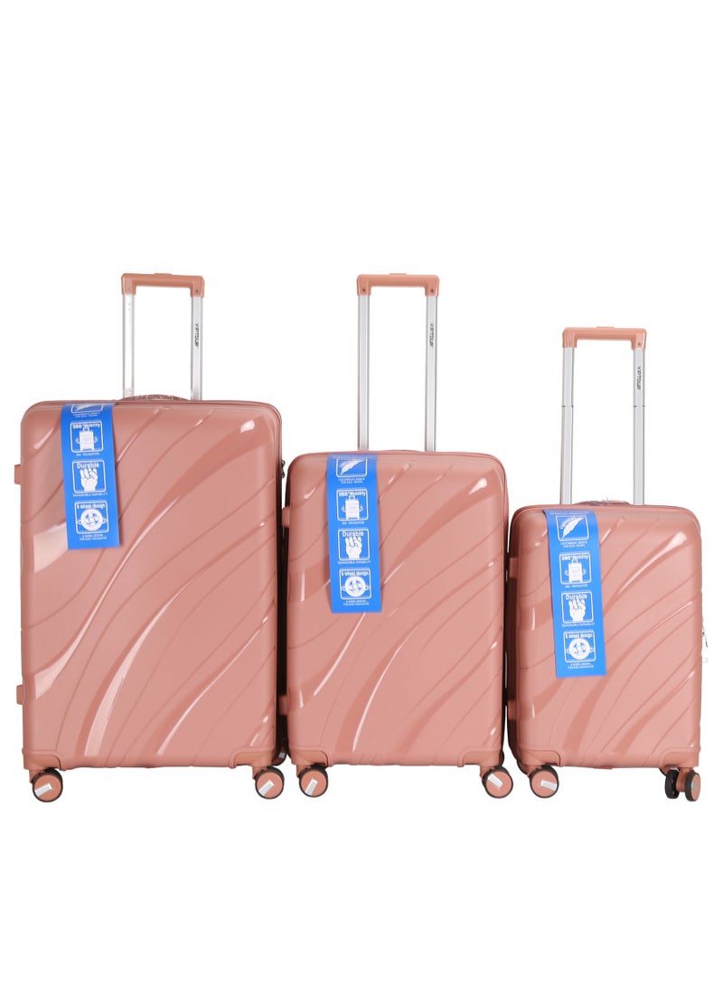 فيبتور مجموعة حقائب سفر بعجلات دوارة 360 درجة من مادة البولي بروبيلين الناعمة مع قفل TSA مقاس 20/24/28 بوصة - Image 1