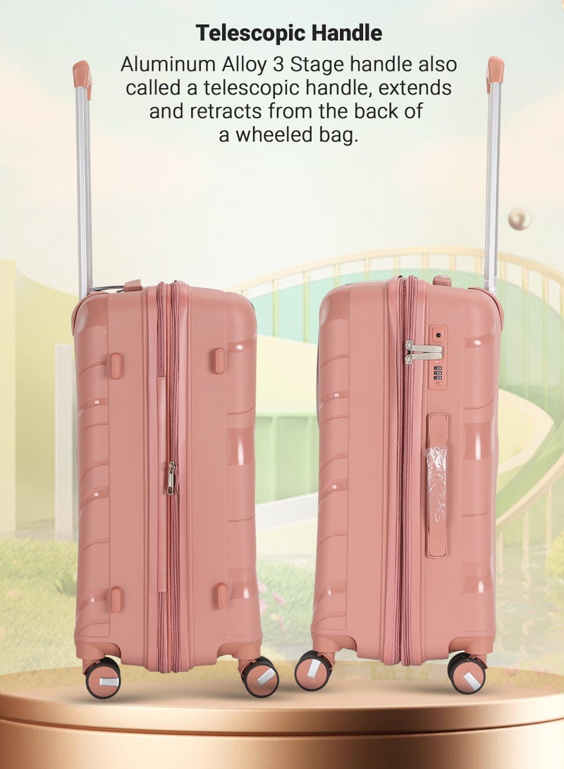 فيبتور مجموعة حقائب سفر بعجلات دوارة 360 درجة من مادة البولي بروبيلين الناعمة مع قفل TSA مقاس 20/24/28 بوصة - Image 2