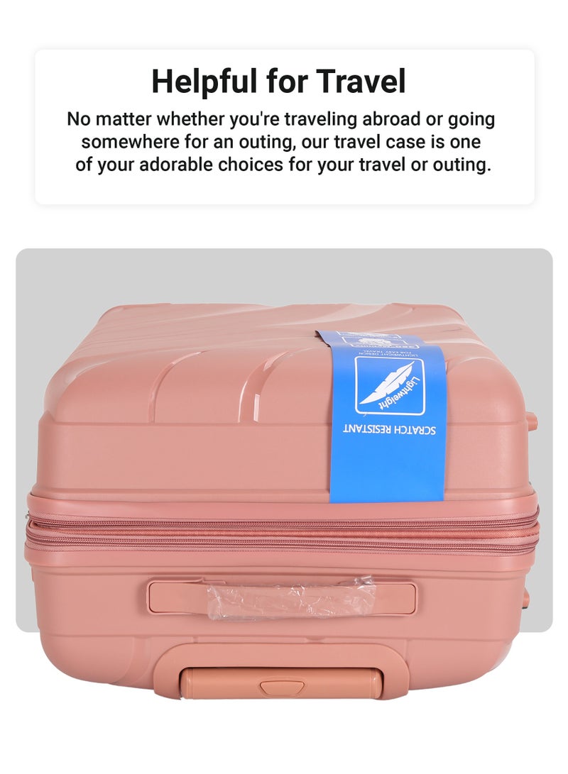 فيبتور مجموعة حقائب سفر بعجلات دوارة 360 درجة من مادة البولي بروبيلين الناعمة مع قفل TSA مقاس 20/24/28 بوصة - Image 3