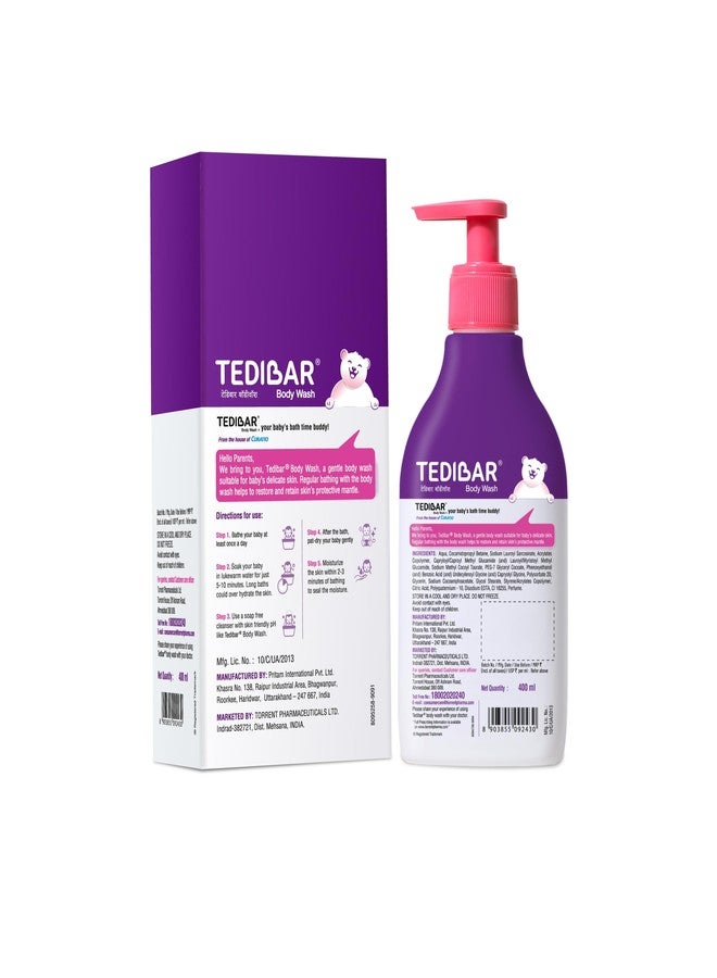 Tedibar Rich Moisturising Baby Body Wash 400ml with Skin Friendly PH | 100% Soap & Alkali Free | Prevents Dryness & Rahses | Dermatologically Test (Pack of 2) - Image 2