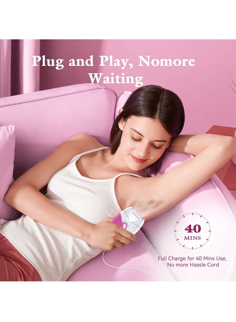 XiuWoo Epilator for Women, Portable Women Cordless Ladies Electric with LED Light Underarms, Legs, Arms, Bikini, - Image 4