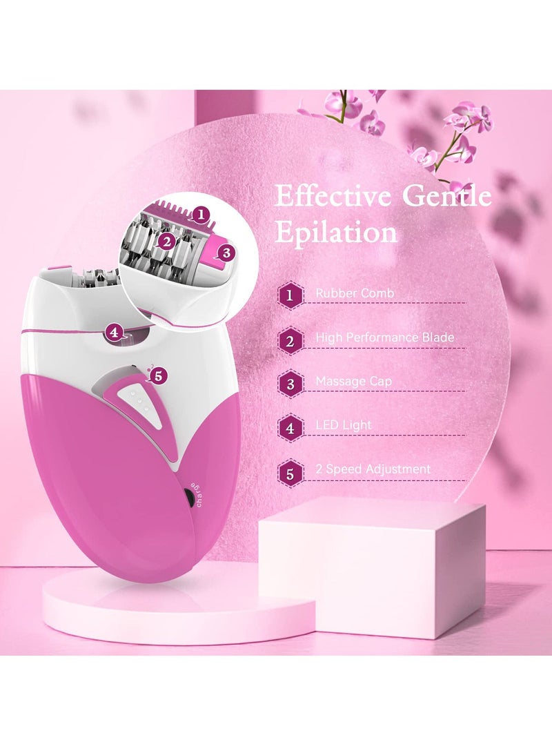 XiuWoo Epilator for Women, Portable Women Cordless Ladies Electric with LED Light Underarms, Legs, Arms, Bikini, - Image 2