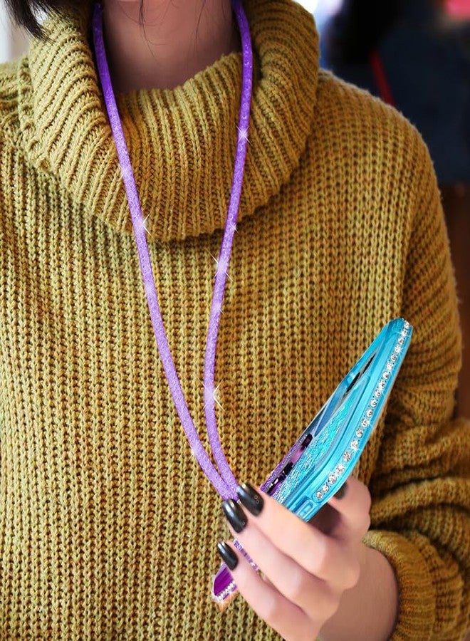 Silverback for iPhone 16 Pro Max Case, Moving Liquid Holographic Sparkle Glitter Case with Kickstand, Girls Women Bling Diamond Ring Protective Case for iPhone 16 Pro Max 6.9‘’ - Purple - Image 5